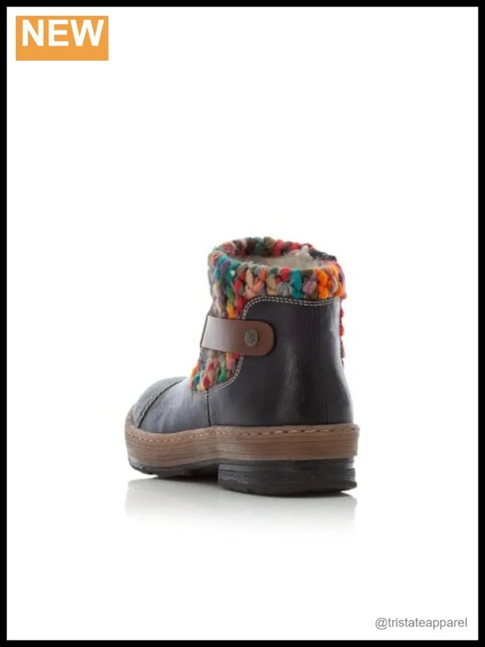 Rieker Z6784 Women's Ankle Booties, Faux Fur Trim, Slip-On, Water Repellent,